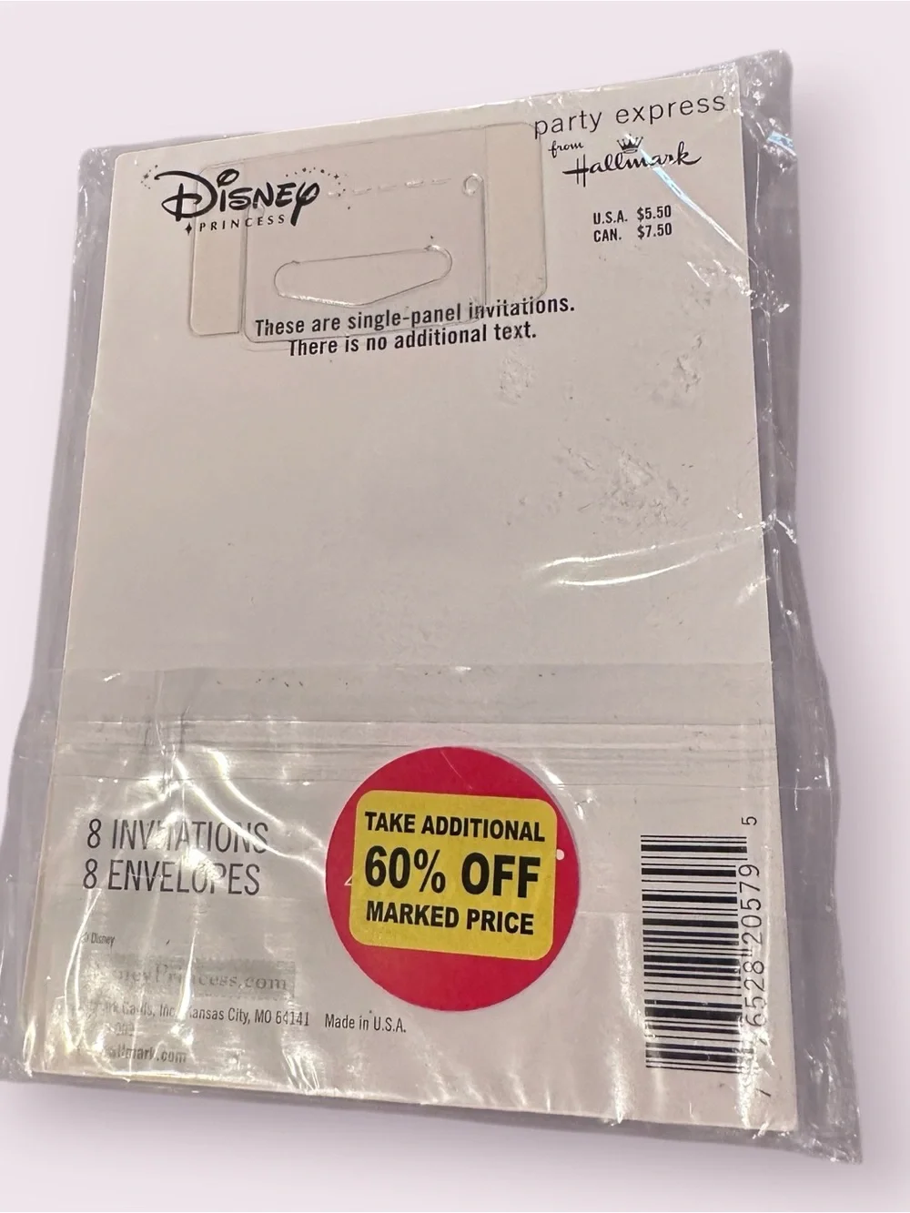 Disney Princess Pink Party Invitations (10) And Thank You Notes (8) w/Envelopes